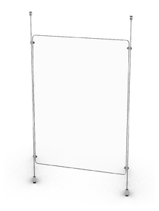 Protective wall screwed to ceiling and counter OP4