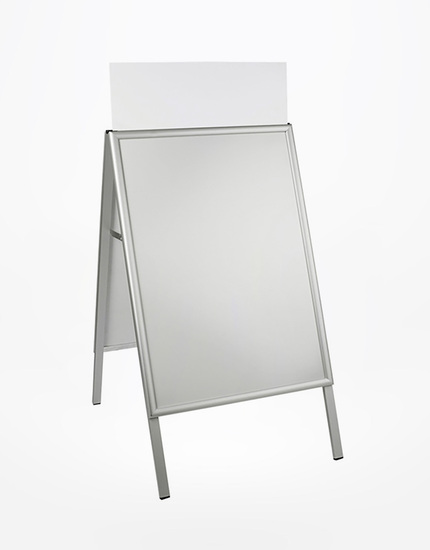 A stojan s kliprámem Classic 25, ostrý roh s logopanelem CL25SHALP/A1, formát A1