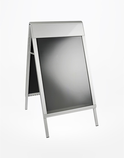 A Stand with Snapframe Prestige with changable logopanel PRESACLP