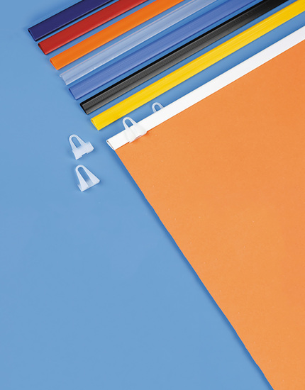 White, black, clear or coloured Poster Rails 340-1x