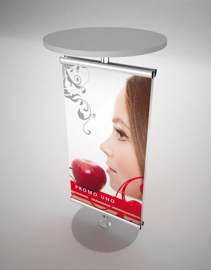 Jednoduchý stolek PROMO UNO, vč. brandingu 4/4 CMYK, oboustranný