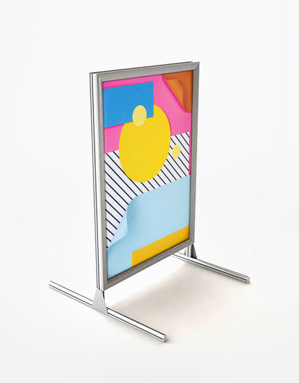 Nízký stojan s kliprámem na T podstavě, oboustranný UNI F-SNAP11/A1, formát A1