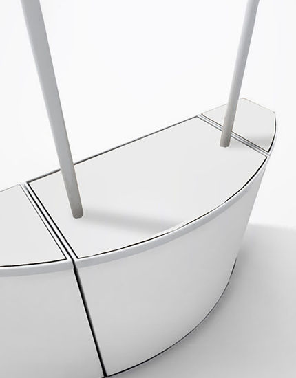 Pracovní deska (PROMO ROTONDO Plus), bílá