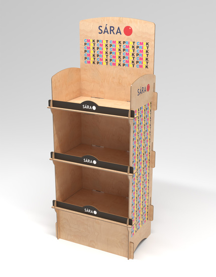 Překližkový stojan ROOMY - 3 policový